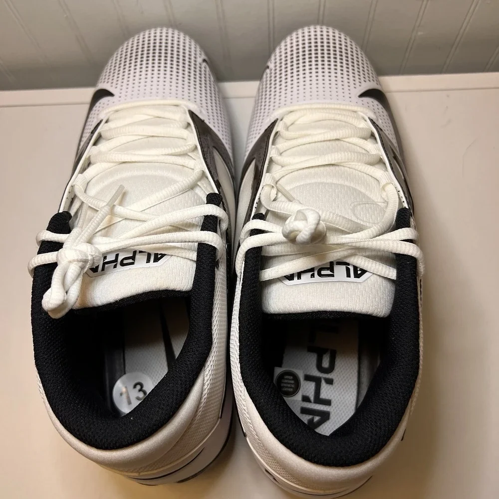 Nike Alpha Menace 4 Pro Football Cleats Mens 13 White Black FZ7702-105 New Shoe